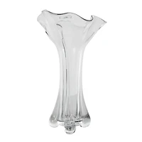 Clear Abstract Fluted Tulip Glass Vase