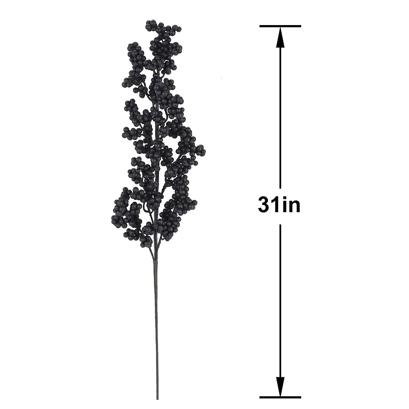 31" Glittered Black Berry Stem by Ashland®
