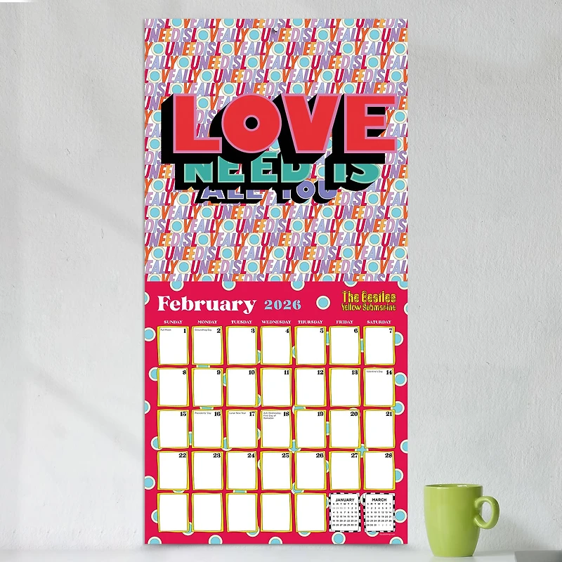 2026 The Beatles: Yellow Submarine Wall Calendar