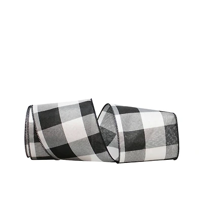 Reliant 4" x 10yd. Jumbo Check Wired Ribbon