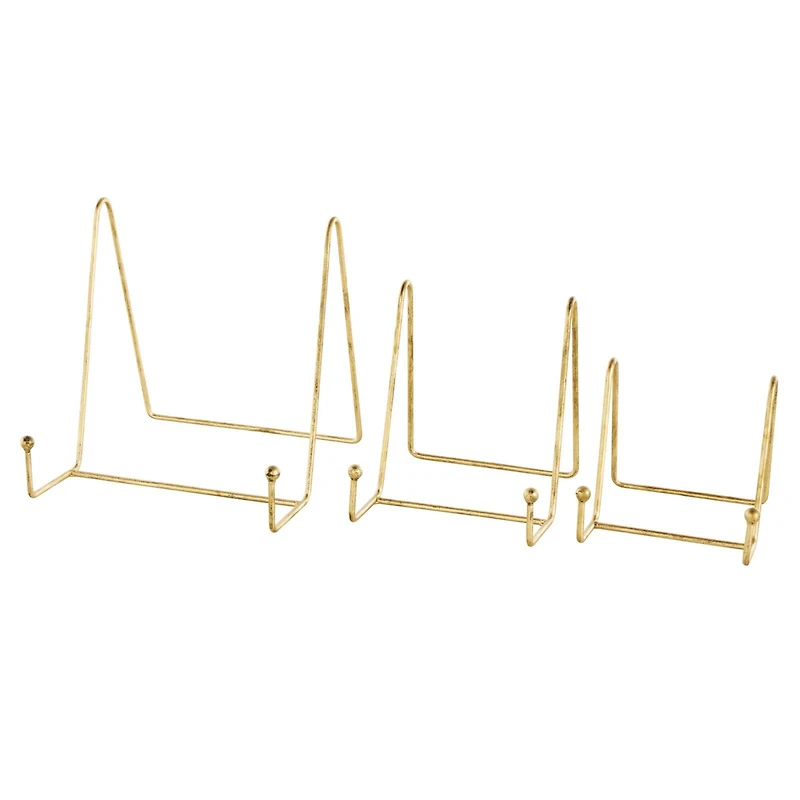 Gold Metal Wide Triangle Display Easel Set