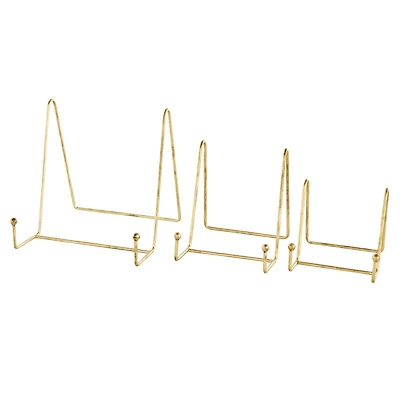 Gold Metal Wide Triangle Display Easel Set