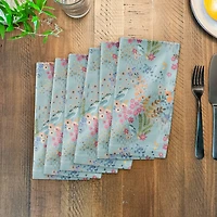Butterfly Bird Floral Cotton Twill Napkin