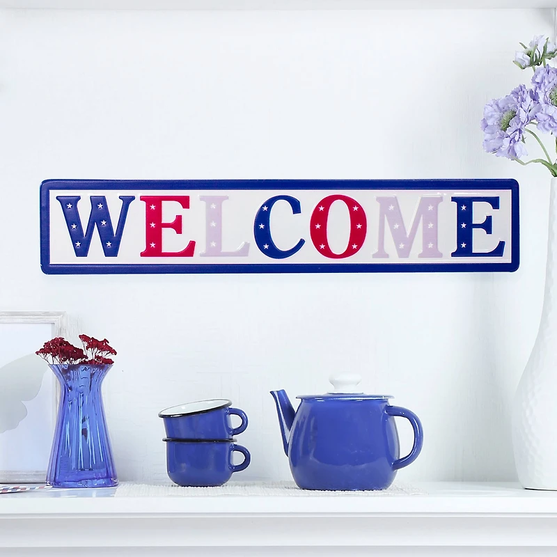 18" Metal Patriotic WELCOME Sign Wall Décor