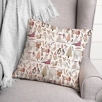 Winter Wonderland Animals Pattern 18" x 18" Spun Poly Pillow