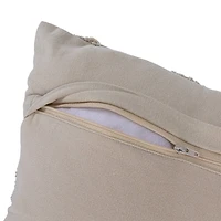 Hello Honey® 24" x 16" Quilted Sage Seashell Applique Cotton Lumbar Pillow