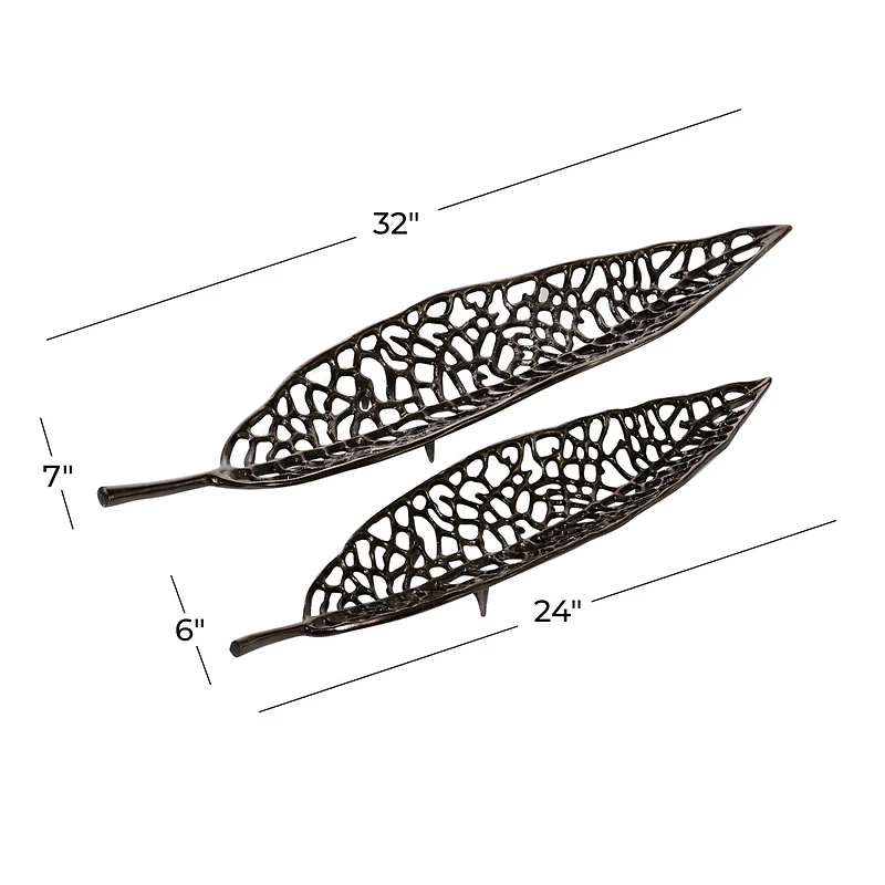 Black Aluminum Contemporary Tray Set