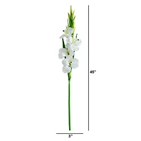 45" White Gladiolus Flower Stems, 3ct.