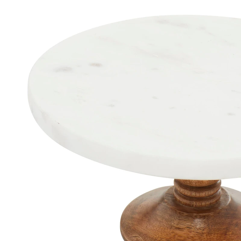 10" White Marble Natural Serving Tray