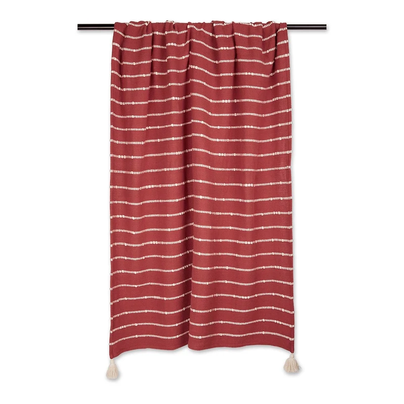 DII® White Slub Stripe Throw