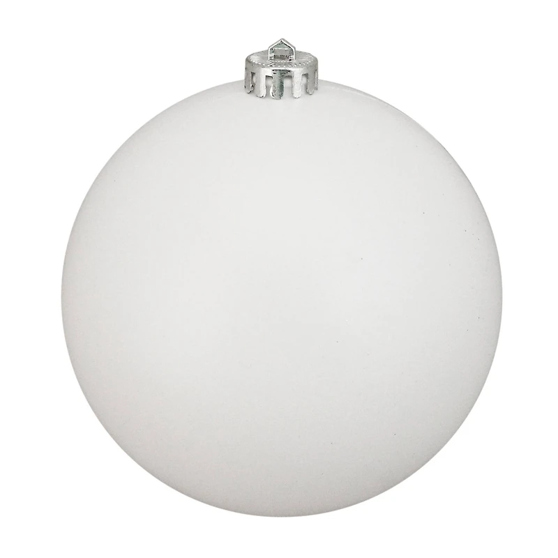 6" Winter White Matte Shatterproof Ball Ornament