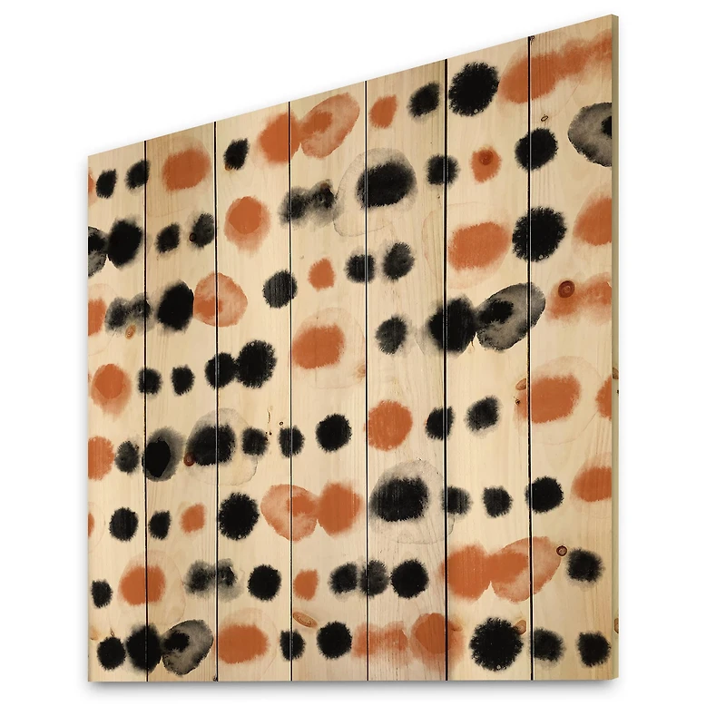 Designart - Black and Orange Polka Dots