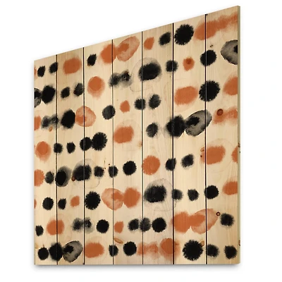 Designart - Black and Orange Polka Dots