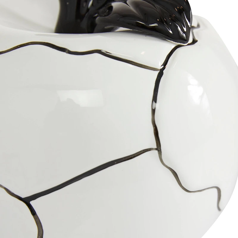 Set of 2 White Dolomite Contemporary Sculpture, 6", 9"