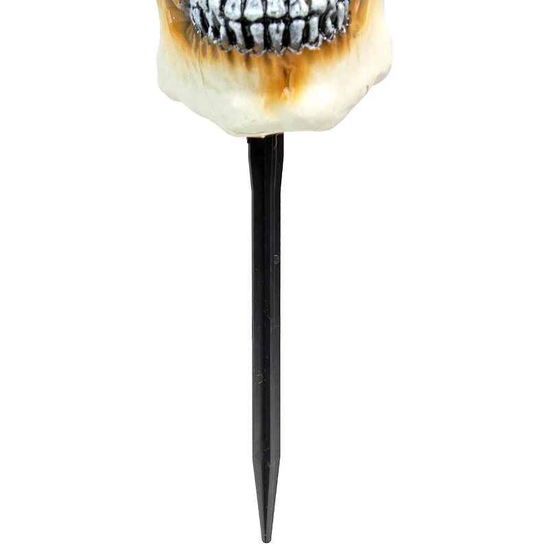 15" Lighted Skeleton Head Halloween Pathway Markers with Sound Set