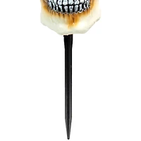 15" Lighted Skeleton Head Halloween Pathway Markers with Sound Set