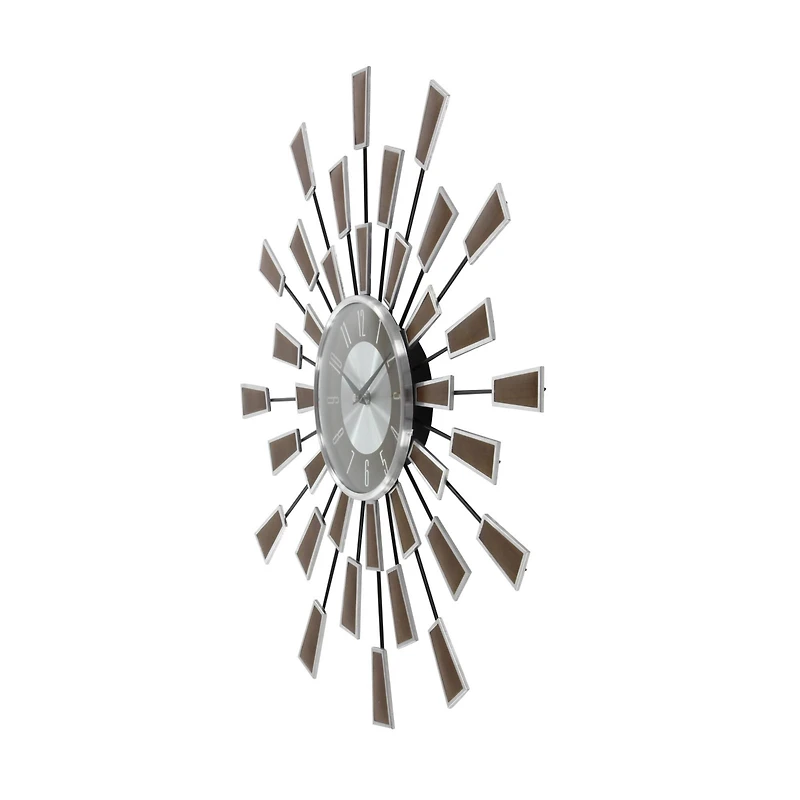 22" Brown Metal Modern Wall Clock