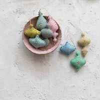Hello Honey® 8 Pack Mixed Embroidered Pastel Felt Ornaments