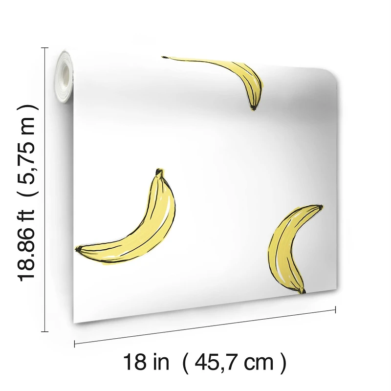 RoomMates Mr. Kate Banana Print Peel & Stick Wallpaper