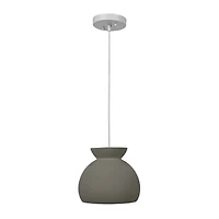 Hello Honey® Sienna Matte Charcoal Boho Ceramic Ceiling Light with White Fabric Cord