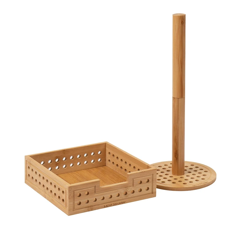 Mind Reader Lattice Bamboo Paper Towel & Napkin Holder Set