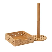 Mind Reader Lattice Bamboo Paper Towel & Napkin Holder Set