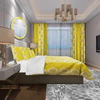 Designart 'Yellow Pattern' Modern Bedding Set