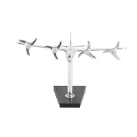 Silver Aluminum Sculpture, Airplane 11" x 12" x 16"