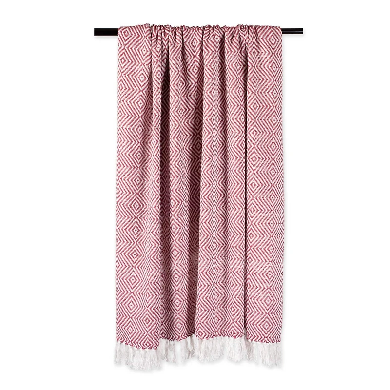 DII® Barn Red X-Diamond Geometric Throw