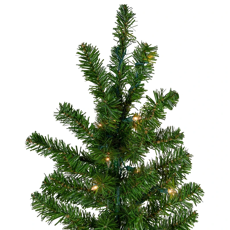 6.5ft. Pre-Lit Canadian Pine Artificial Christmas Wall Tree, Clear Lights