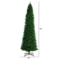 12ft. Unlit Slim Green Mountain Pine Artificial Christmas Tree