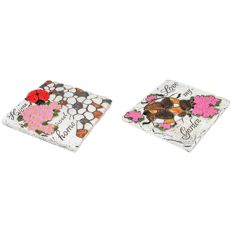 7" Ladybug Outdoor Garden Stone Set