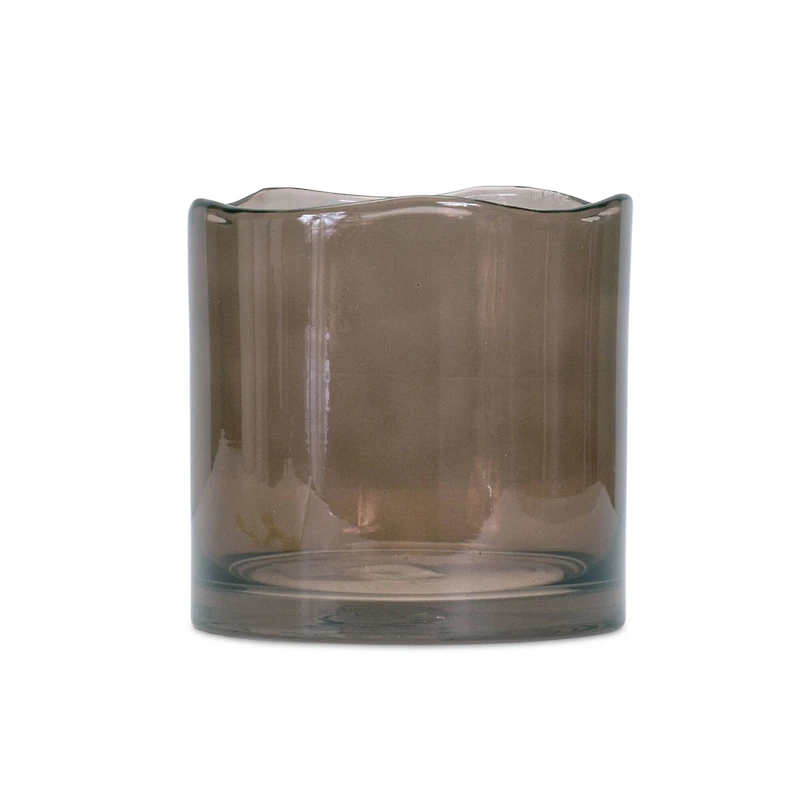 Brown Decorative Wavy Glass Vase
