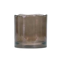 Brown Decorative Wavy Glass Vase