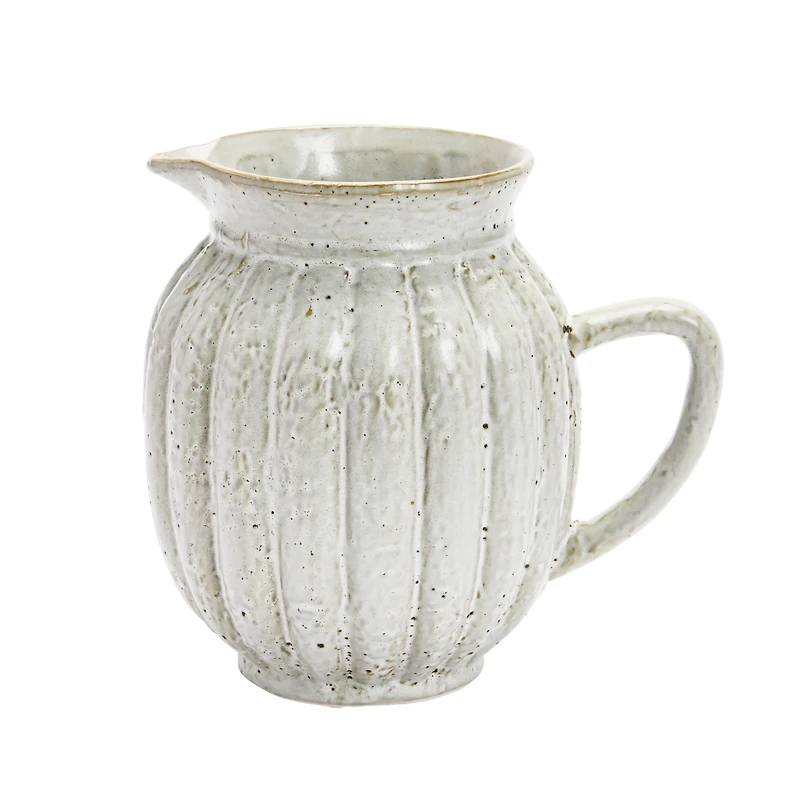 Hello Honey® 2.5qt. Antique White Stoneware Fluted Pitcher