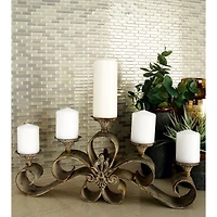 23'' Gray Iron Rustic Candle Holder