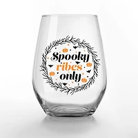 Spooky Vibes Only 15oz. Printed Stemless Wine Glass