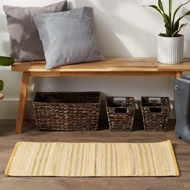 DII® Honey Gold Dobby Stripe Hand-Loomed Rug, 2ft. x 3ft.