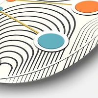 Designart 'Monochrome Geometric Pattern X Mid-Century Modern Wall Clock