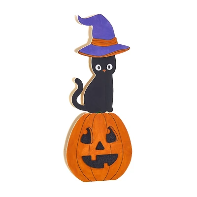 Jack-o'-Lantern & Witch Cat Stackable Wood Décor Craft Kit by Creatology™