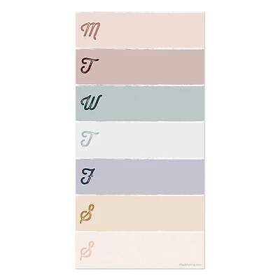 TF Publishing Weekly Color Block Boho Magnet List Pad