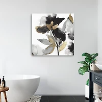 Lumaprints Black Petals Gold Leaves II Giclée Canvas
