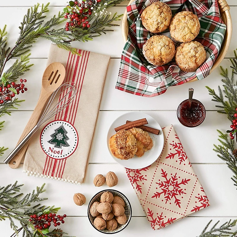 DII® Assorted Noel Tree Dishtowel Set