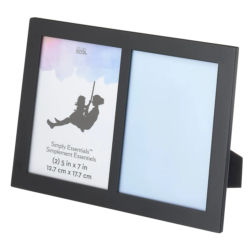 Simply Essentials™ 2 Opening 5" x 7" Black Frame by Studio Décor®