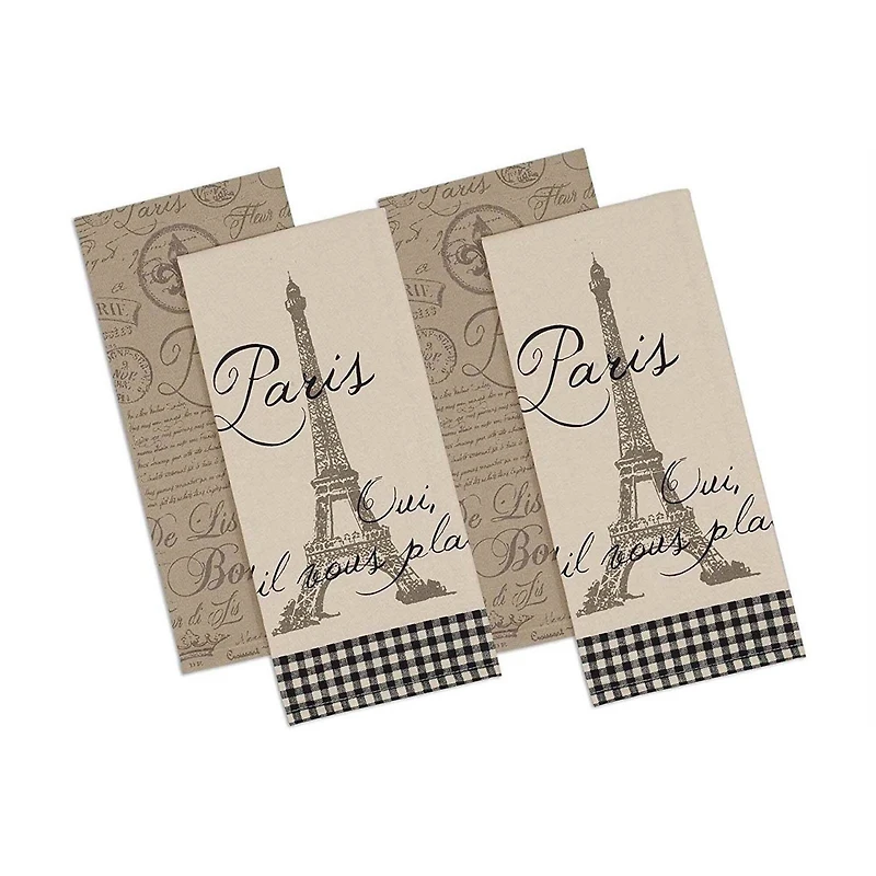 DII® Assorted Paris Print Dishtowel Set