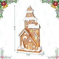 Glitzhome® 17.75" Christmas Lighted Resin Gingerbread House Table Decor