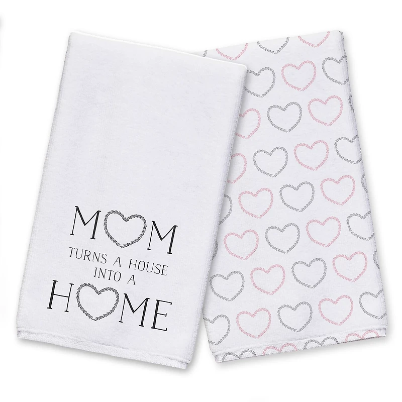 Mom Turns a House into a Home Tea Towel Set