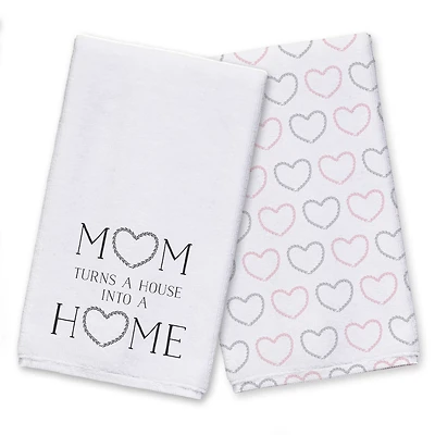 Mom Turns a House into a Home Tea Towel Set