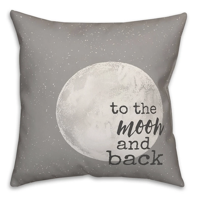 I Love You to the Moon and Back Reversible Throw Pillow