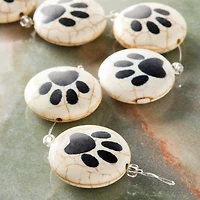 9 Packs: 6 ct. (54 total) Paw Print Reconstituted Quartzite Lentil Beads, 24mm by Bead Landing™